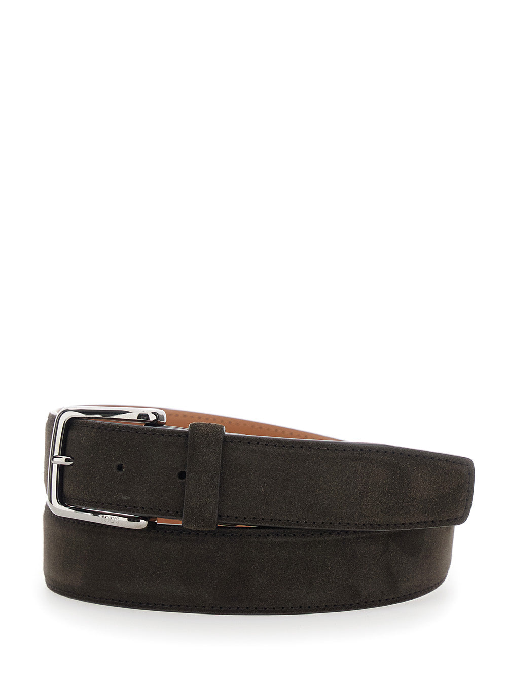 Tod's Men Suede Belt With Elegant Details Brown For Men