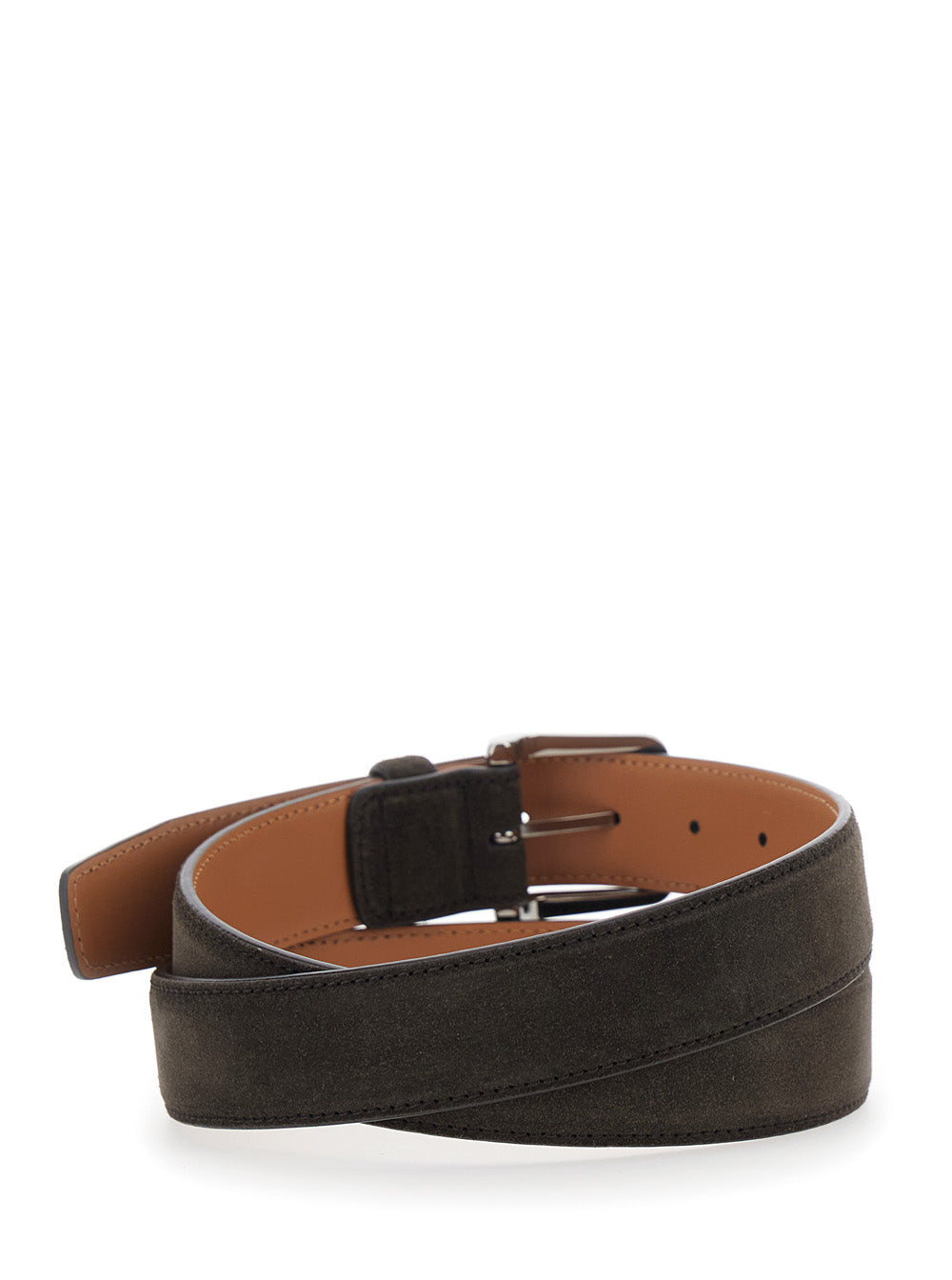 Tod's Men Suede Belt With Elegant Details Brown For Men