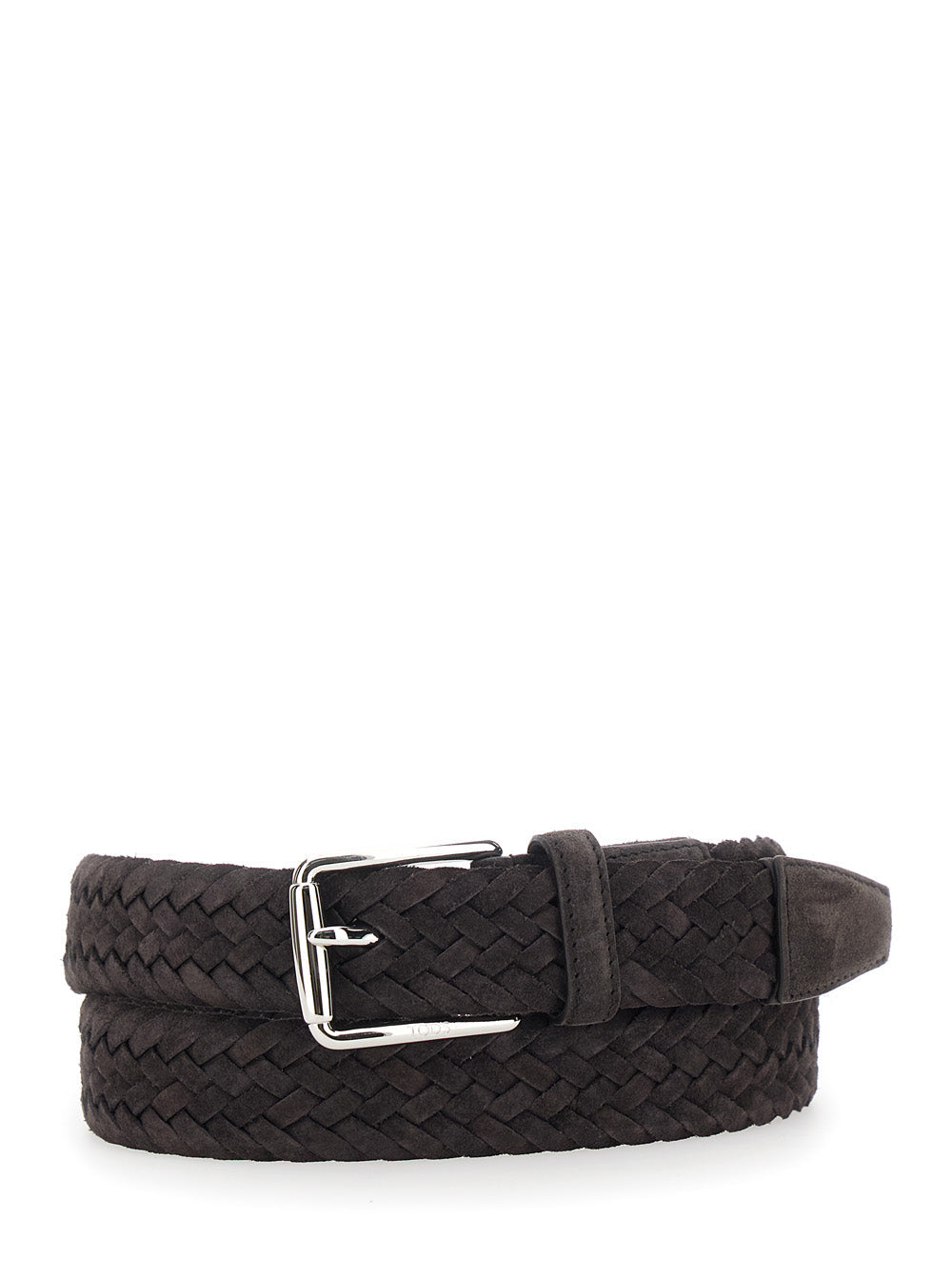 Tod's Men Suede Belt With Buckle And Metal Details Brown Men