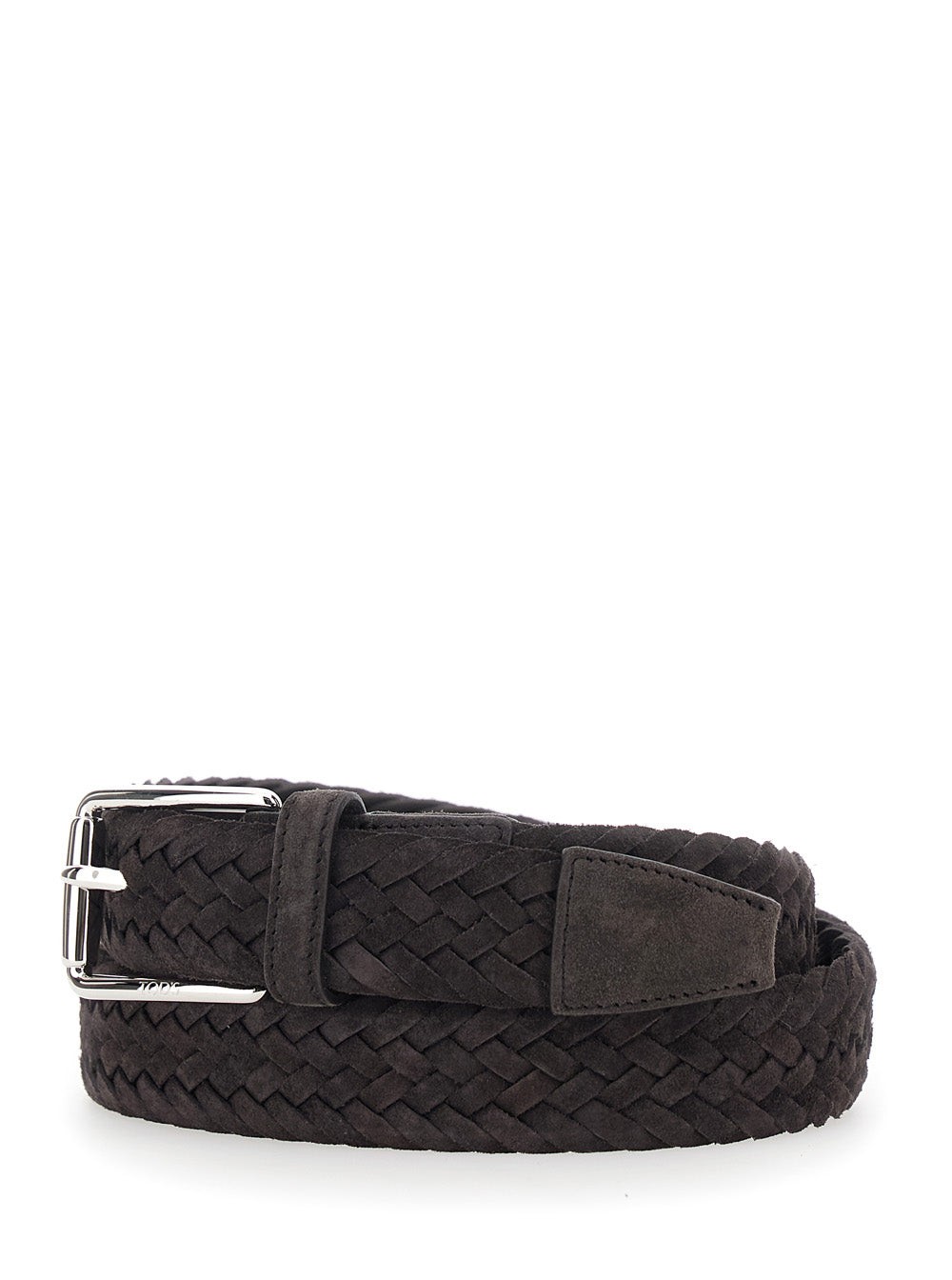 Tod's Men Suede Belt With Buckle And Metal Details Brown Men