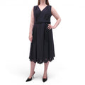 ERDEM BLACK EYELET DRESS WITH BELT DETAIL - SIZE 12
