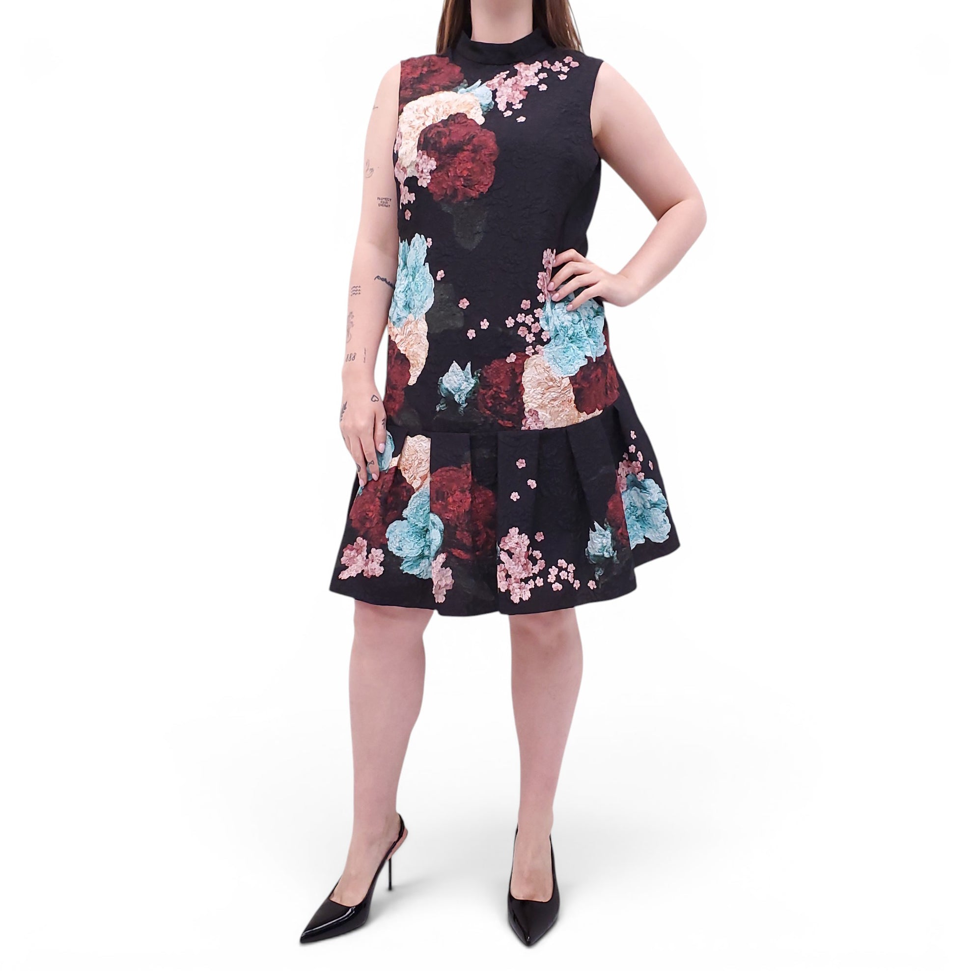 ERDEM FLORAL BROCADE DRESS - SIZE 10