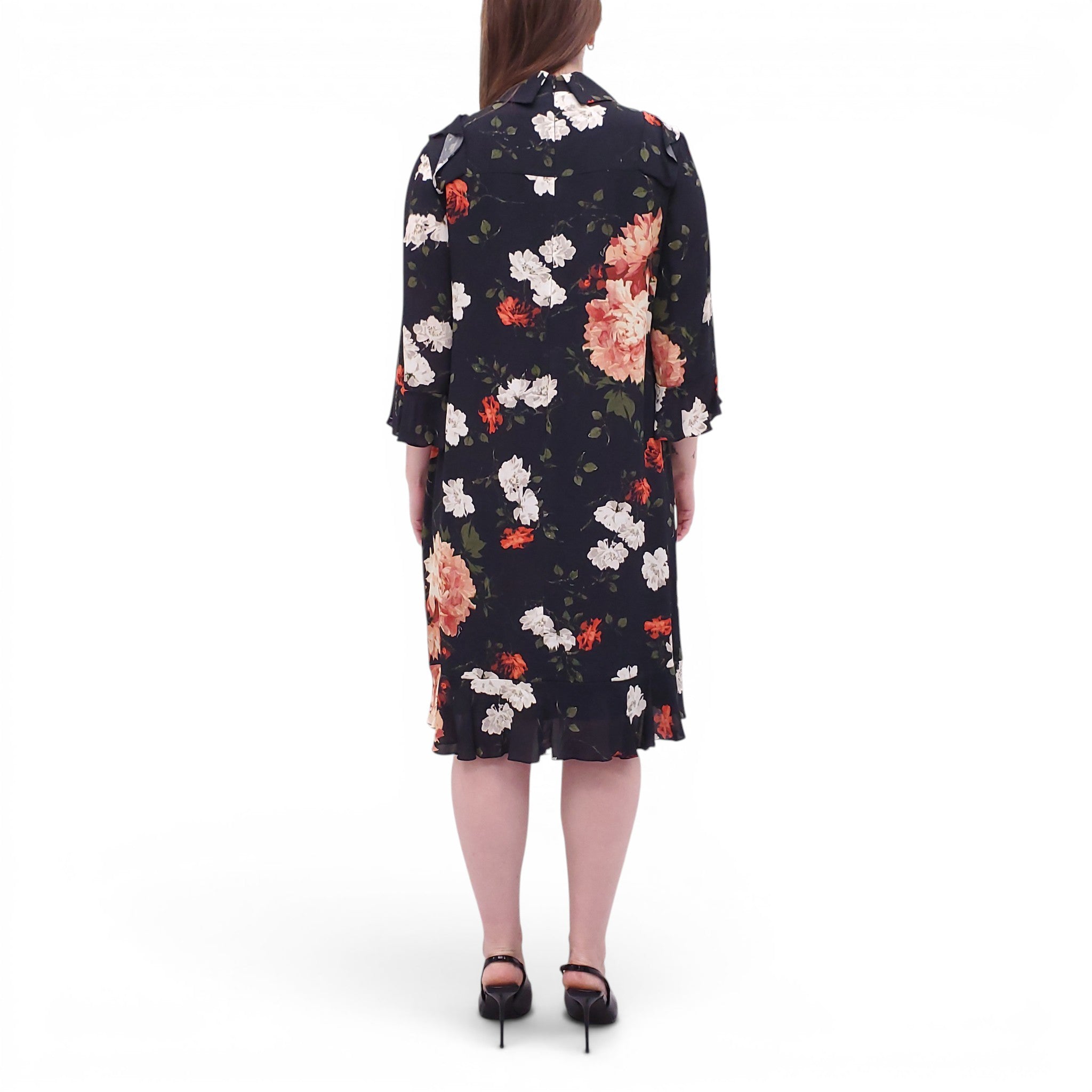 ERDEM FLORAL SILK DRESS - SIZE 10