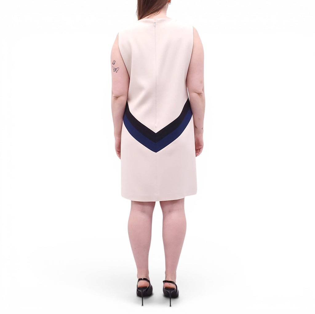 EMILIO PUCCI CREAM, BLUE AND BLACK DRESS - SIZE 14