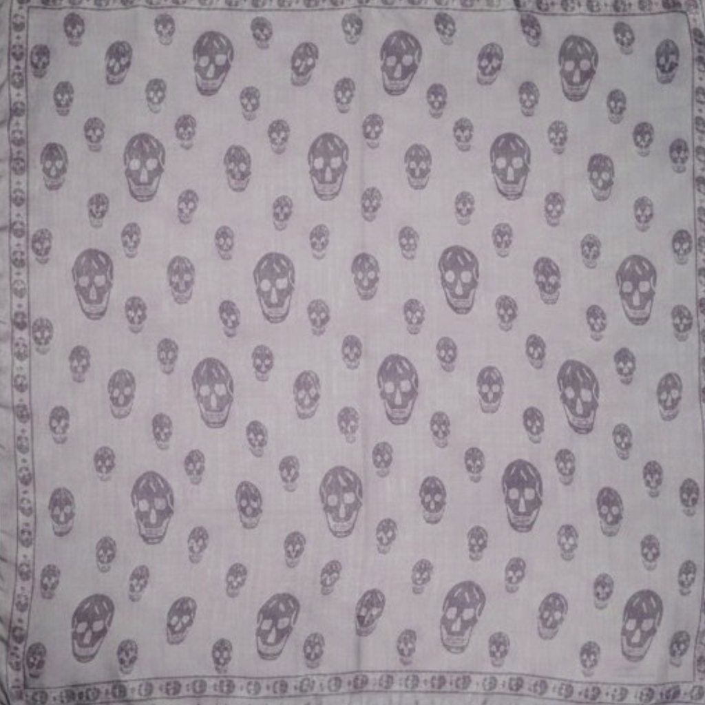 ALEXANDER MCQUEEN DARK GREEN SKULL PATTERNED SCARF