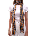 MISSONI BLACK AND ORANGE CHEVRON KNIT SCARF
