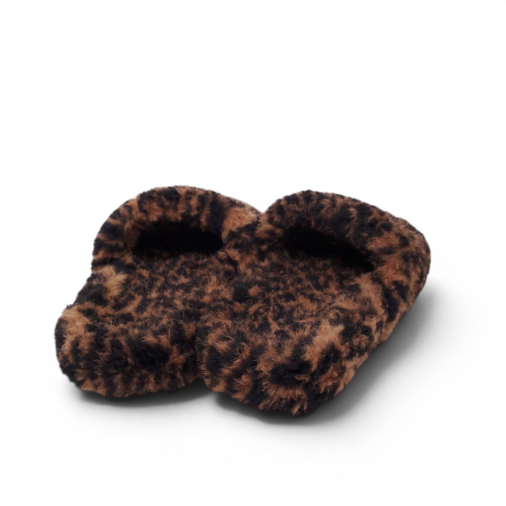BALENCIAGA LEOPARD SHEARLING COZY SLIDES - SIZE 39