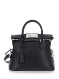 Maison Margiela Women Handbag With Applied Logo Patch And Keys On The Side In Black Leather For Women