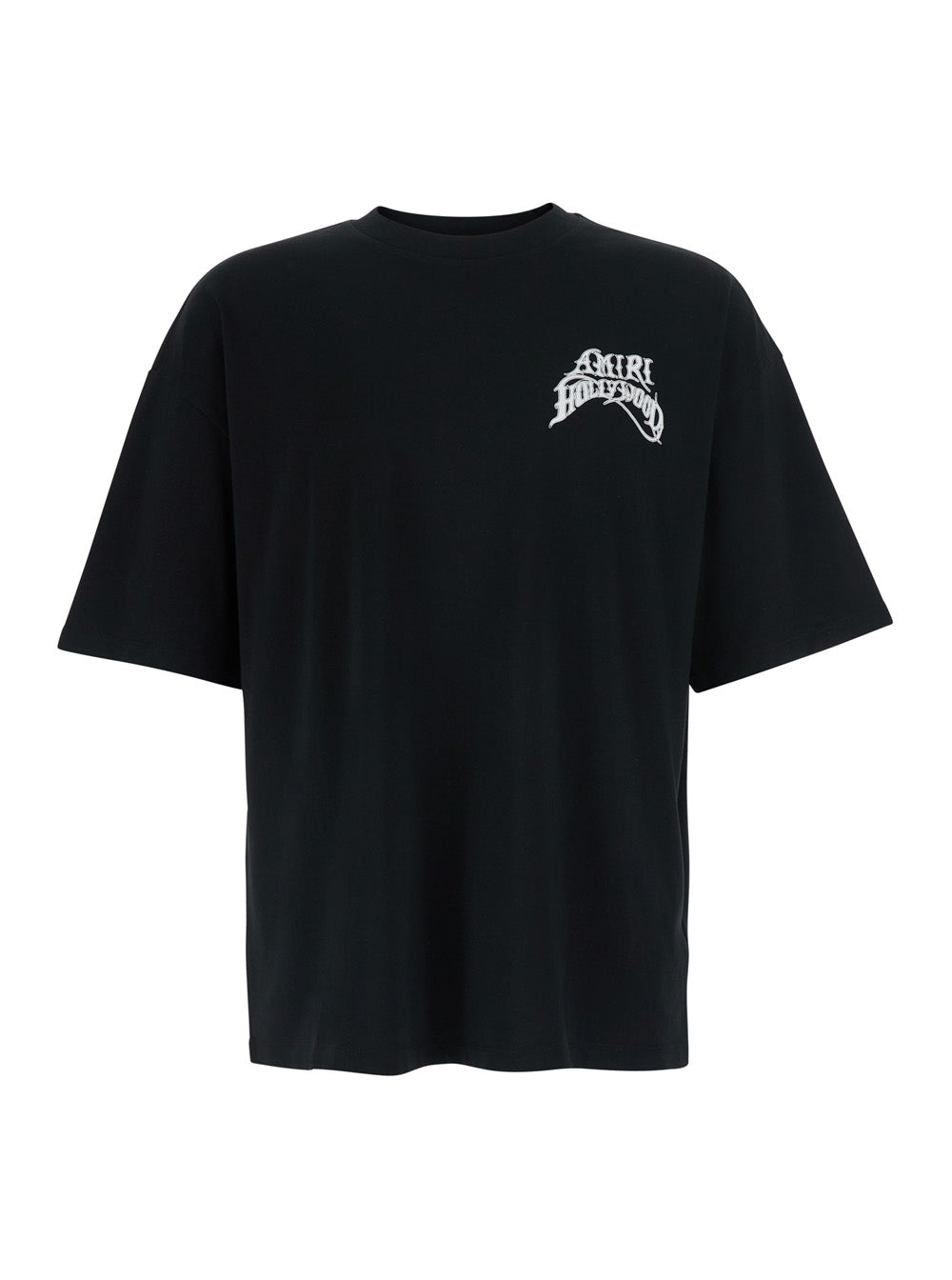 Amiri Men Black T-Shirt With Round Neck And Logo On The Front In Cotton For Men