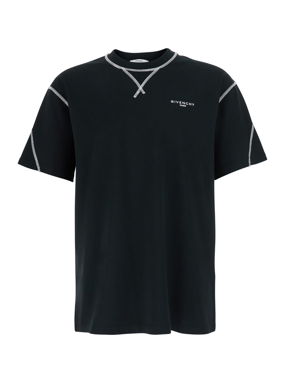 Givenchy Men Black T-Shirt With Logo On The Front In Cotton Men