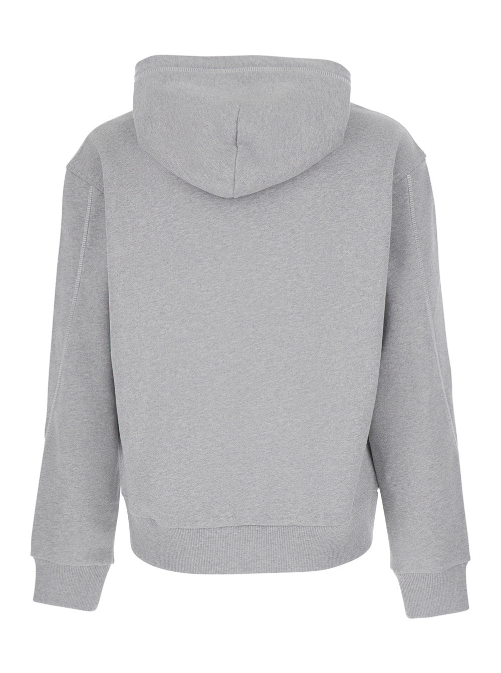 Givenchy Men Grey Hooded Sweatshirt With Logo Lettering Usl Front In Cotton Man