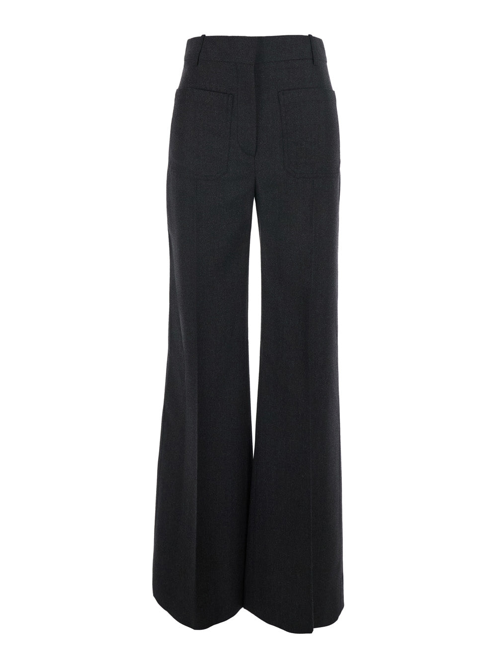 Victoria Beckham Women Alina Trouser Gray Wool Pants For Women