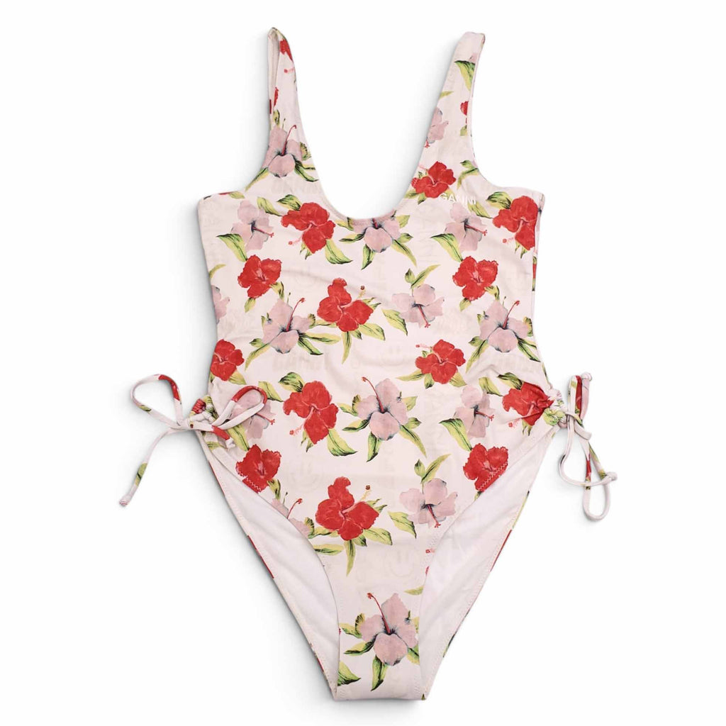 GANNI HAWAII GRAPHIC FLORAL ONE-PIECE SWIMSUIT - SIZE 38