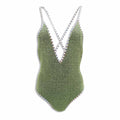 MISSONI GREEN METALLIC ONE-PIECE SWIMSUIT - SIZE 42