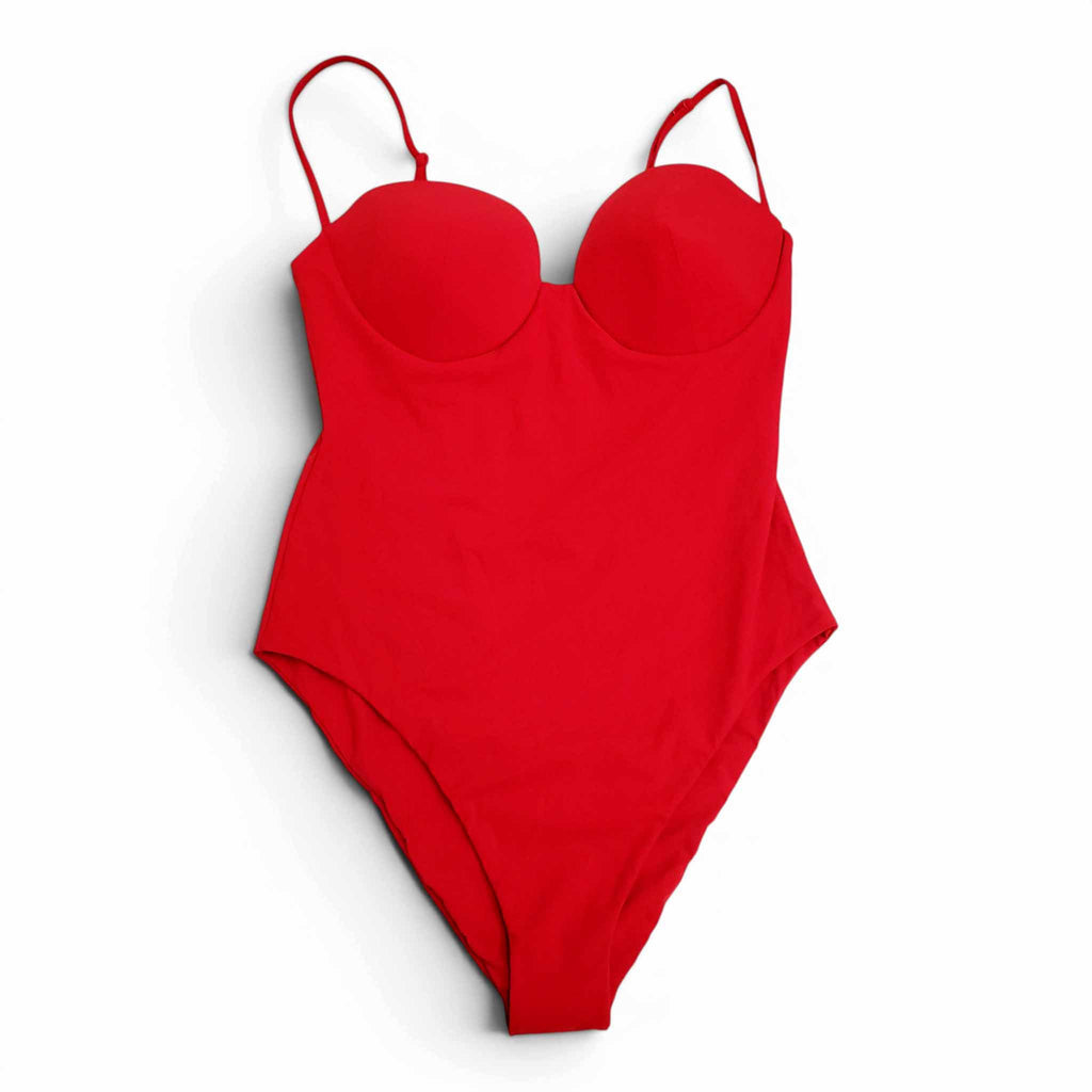 MAGDA BUTRYM RED ONE-PIECE SWIMSUIT - SIZE 40