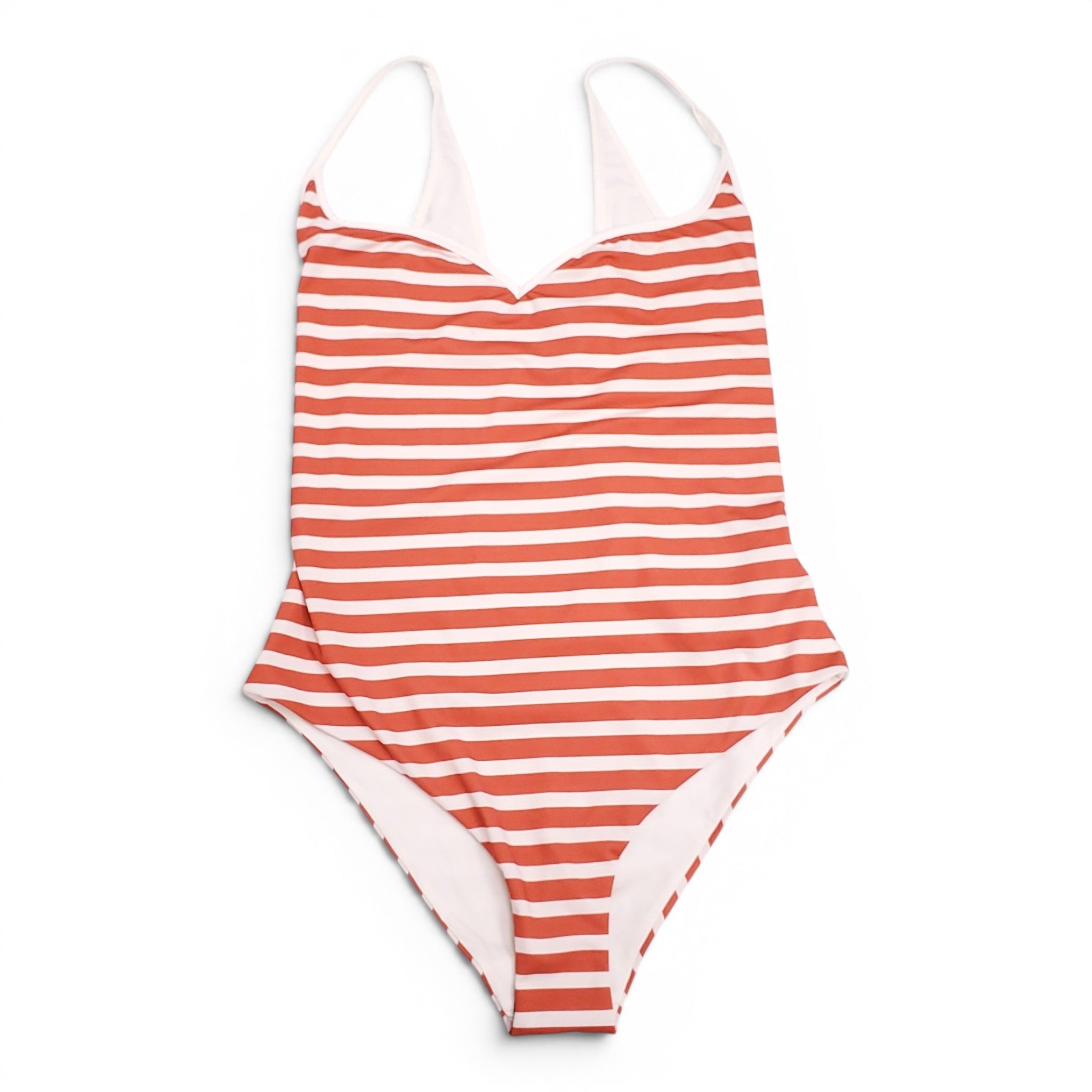 JOHANNA ORTIZ PAPAYA ORANGE STRIPED ONE-PIECE SWIMSUIT - SIZE XS