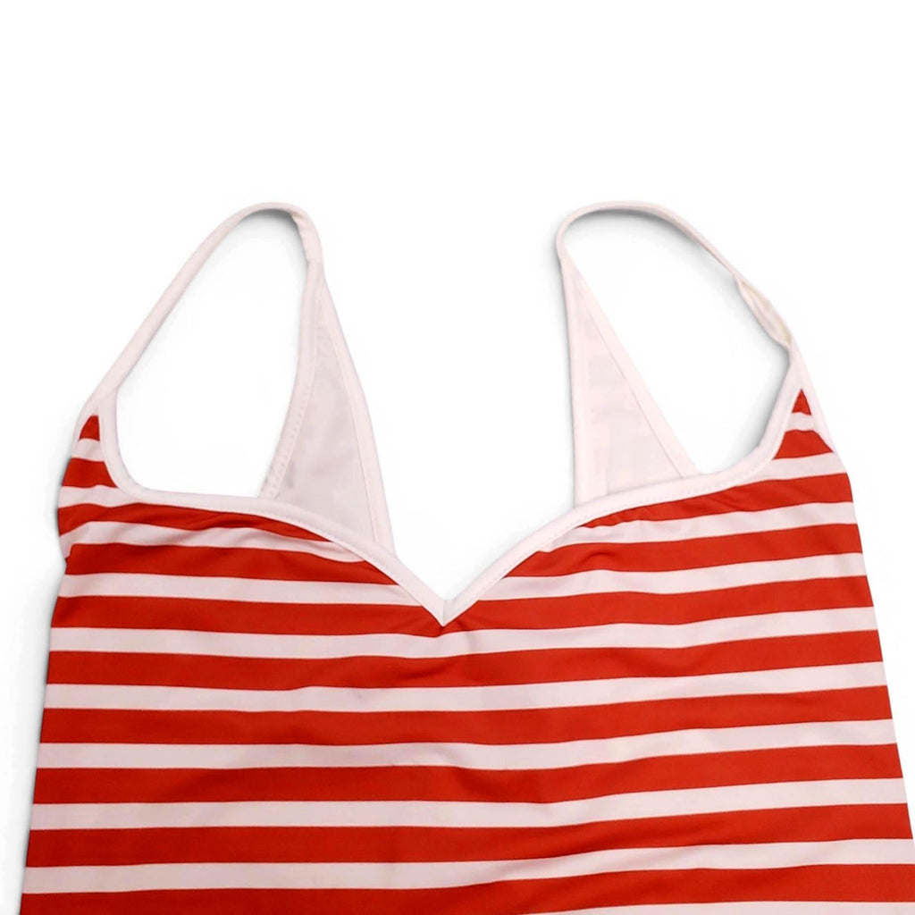JOHANNA ORTIZ PAPAYA ORANGE STRIPED ONE-PIECE SWIMSUIT - SIZE XS