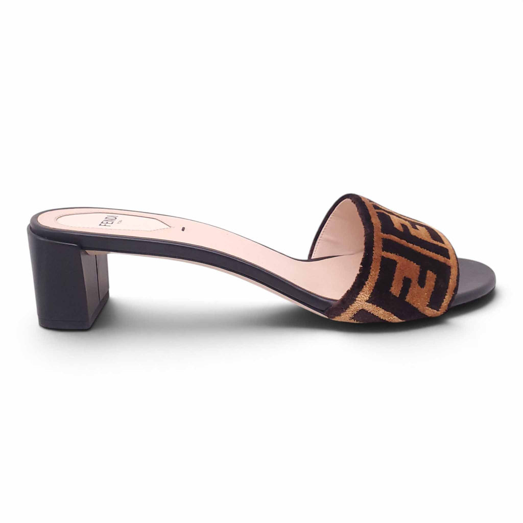 FENDI MONOGRAM LOGO MULES - SIZE 41