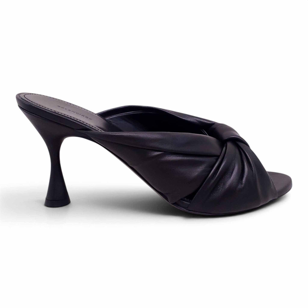 BALENCIAGA BLACK DRAPY SANDAL HEELS - SIZE 40