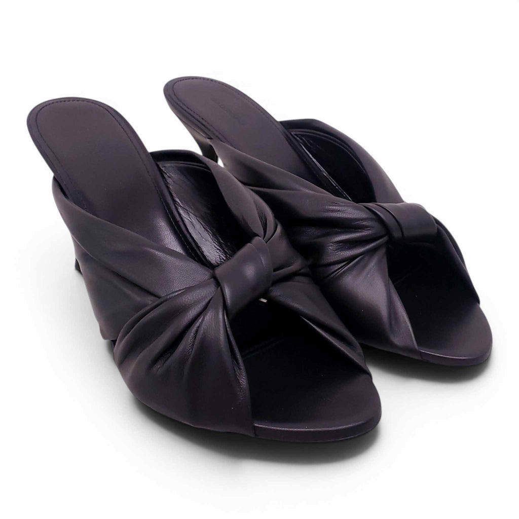BALENCIAGA BLACK DRAPY SANDAL HEELS - SIZE 40
