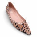 VALENTINO LEOPARD PONYHAIR ROCKSTUD FLATS - SIZE 40