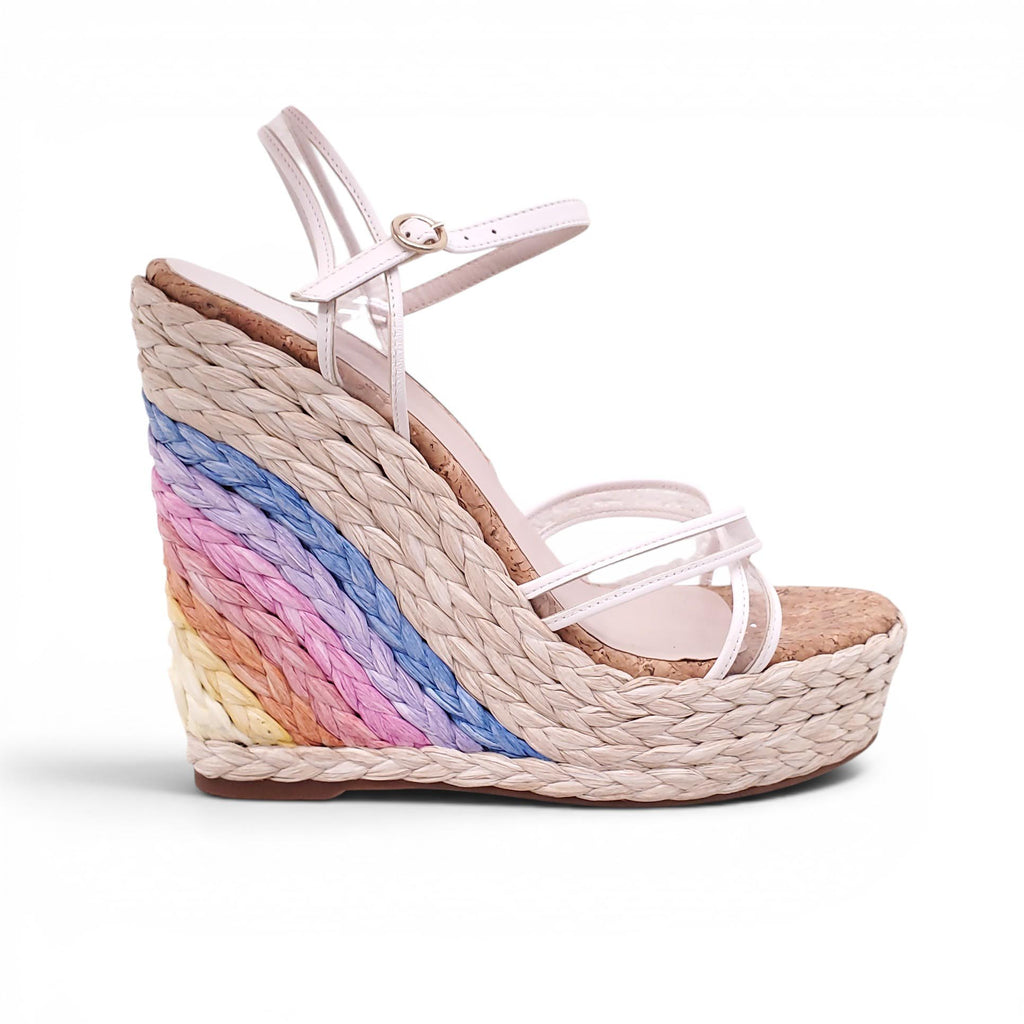 SOPHIA WEBSTER RAINBOW BRAIDED WEDGES - SIZE 40