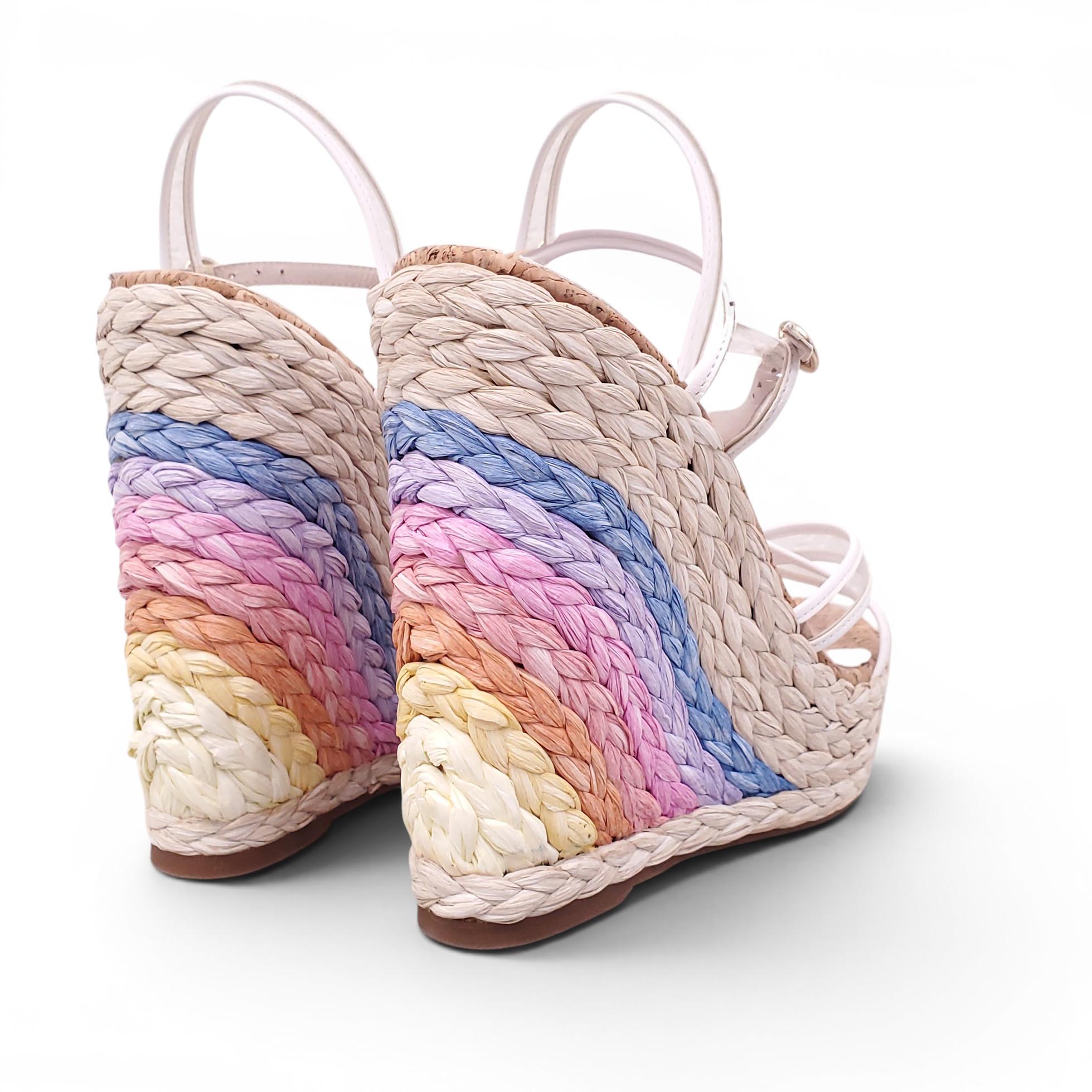 SOPHIA WEBSTER RAINBOW BRAIDED WEDGES - SIZE 40
