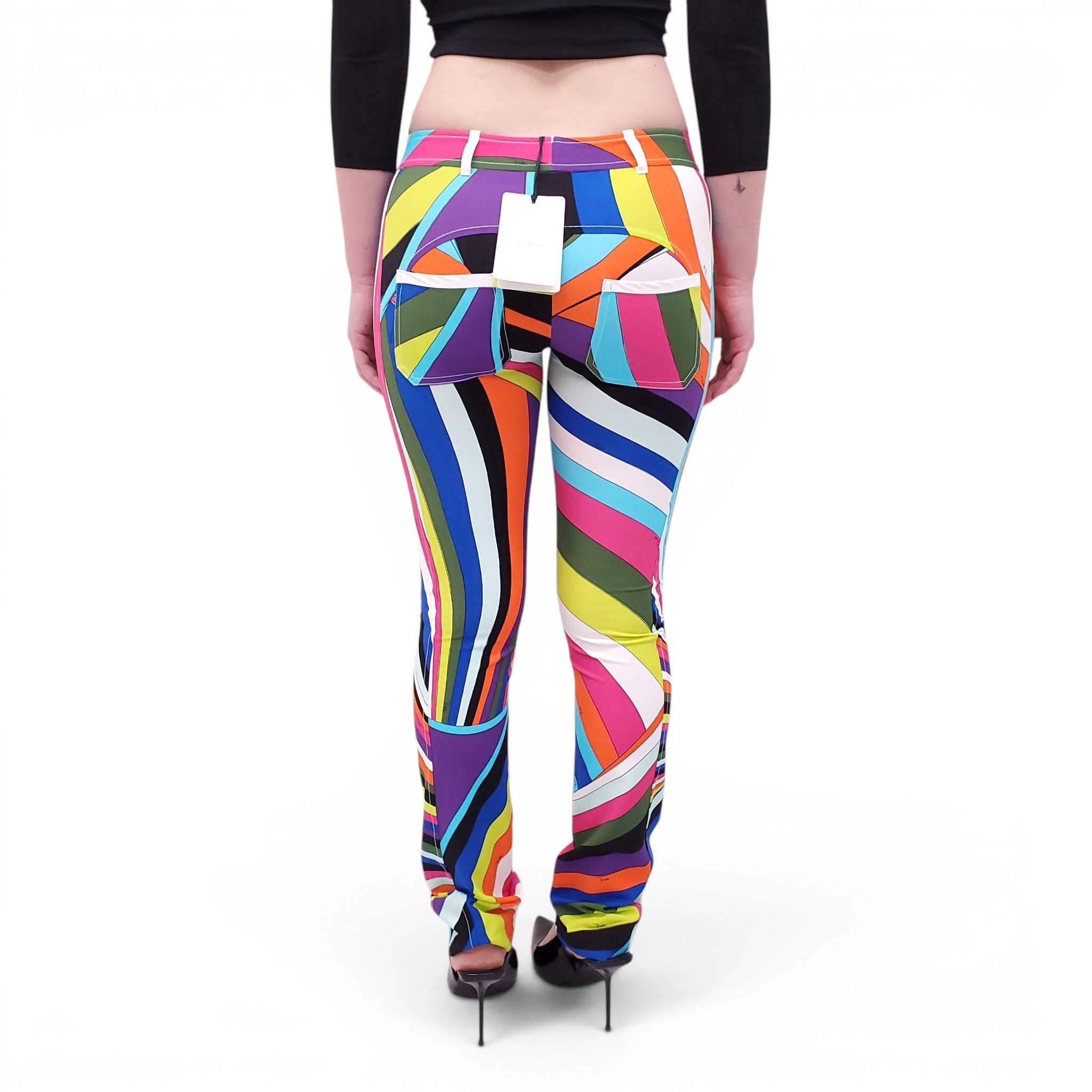 EMILIO PUCCI MULTICOLOURED PATTERNED TROUSERS - SIZE 38