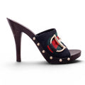GUCCI RIBBON LOGO HORSEBIT MULES - SIZE 8