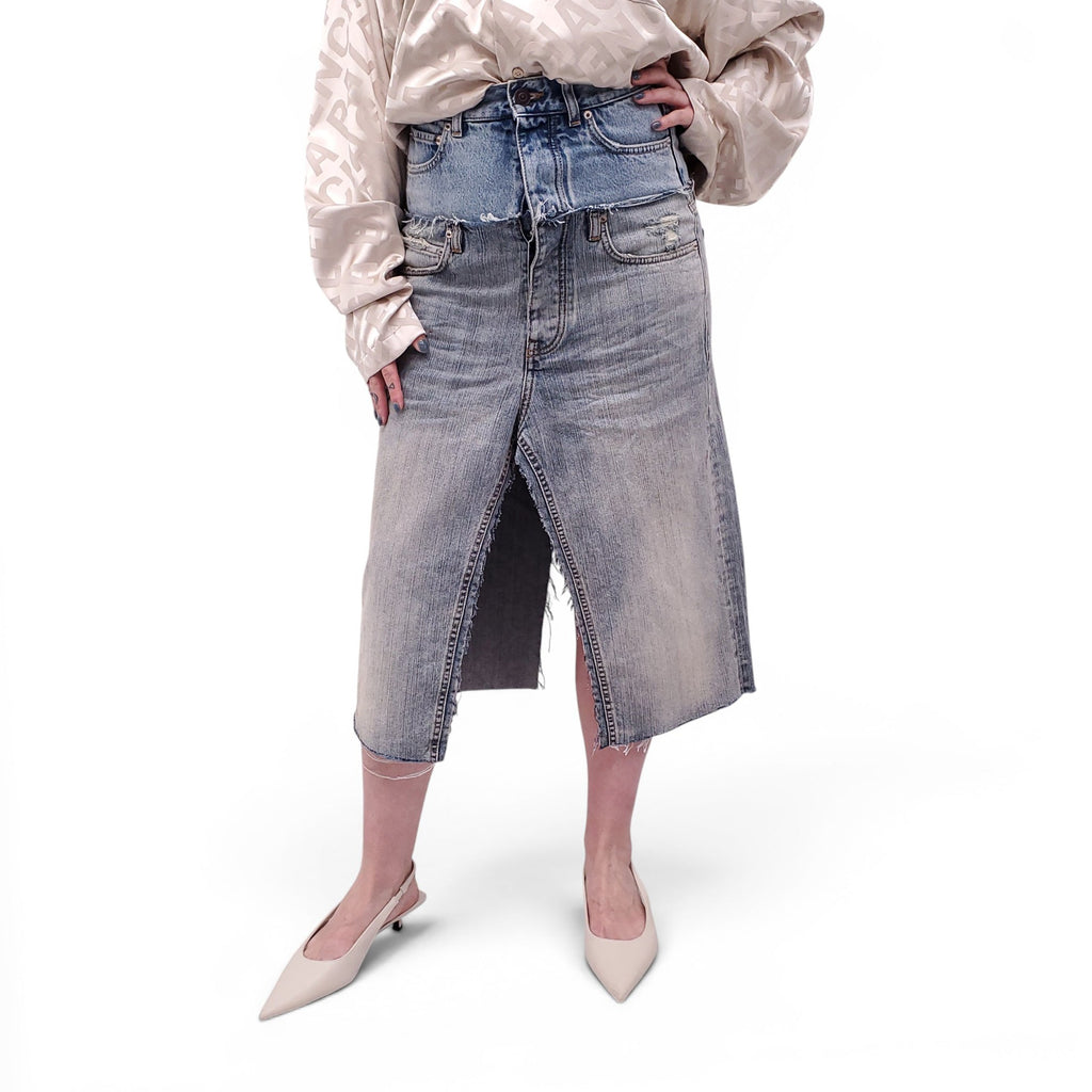 BALENCIAGA DOUBLE DENIM SKIRT - SIZE 34