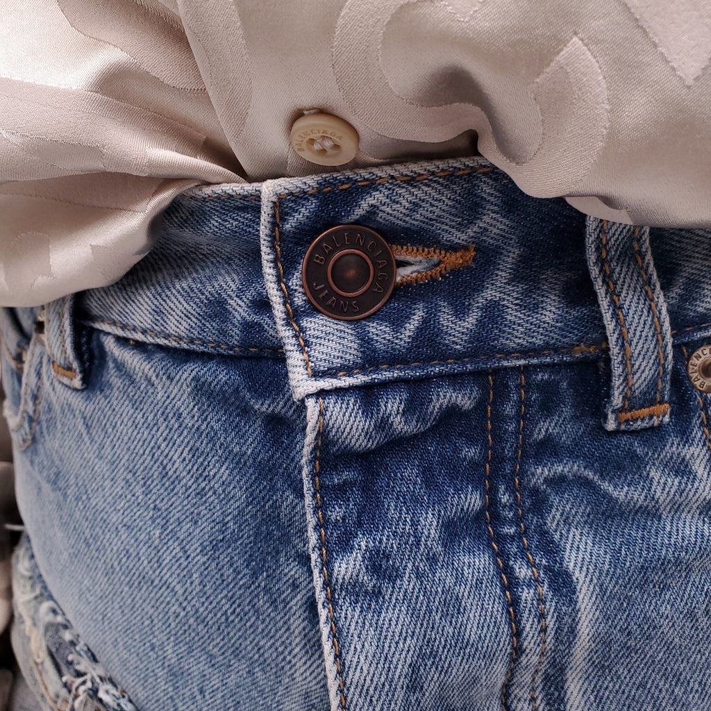 BALENCIAGA DOUBLE DENIM SKIRT - SIZE 34