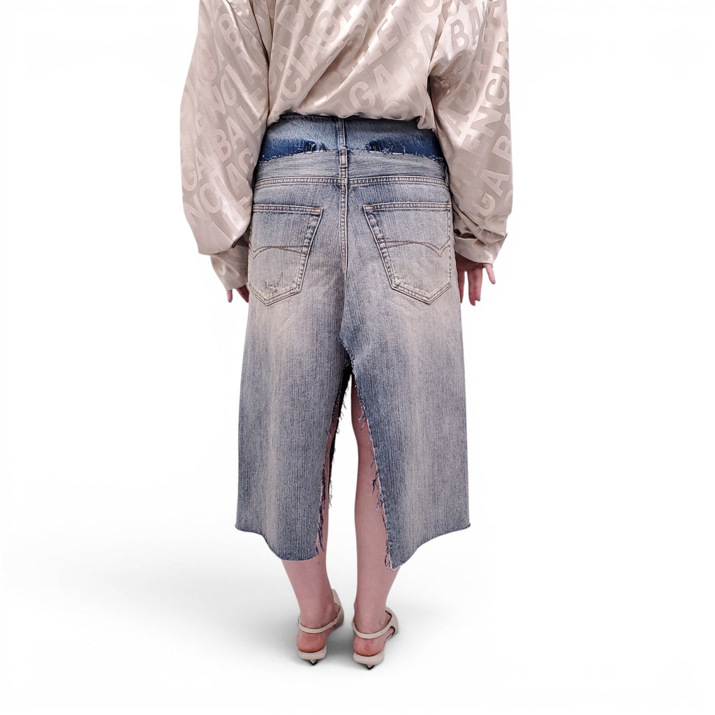 BALENCIAGA DOUBLE DENIM SKIRT - SIZE 34