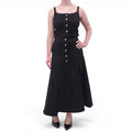 CHANEL BLACK WAFFLE 2-PIECE SET WITH CC LOGO BUTTONS - SIZE 36/40