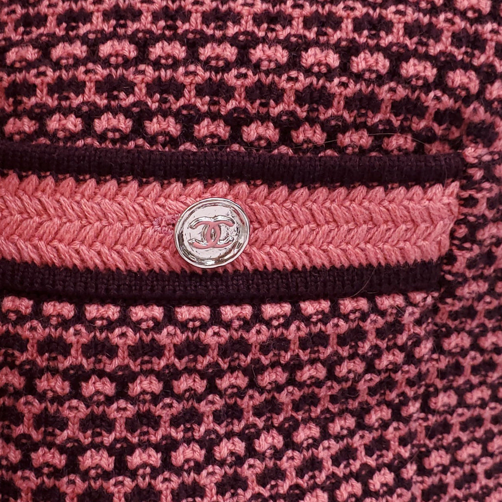 CHANEL 2023 MINI DRESS WITH CC LOGO BUTTONS - SIZE 34