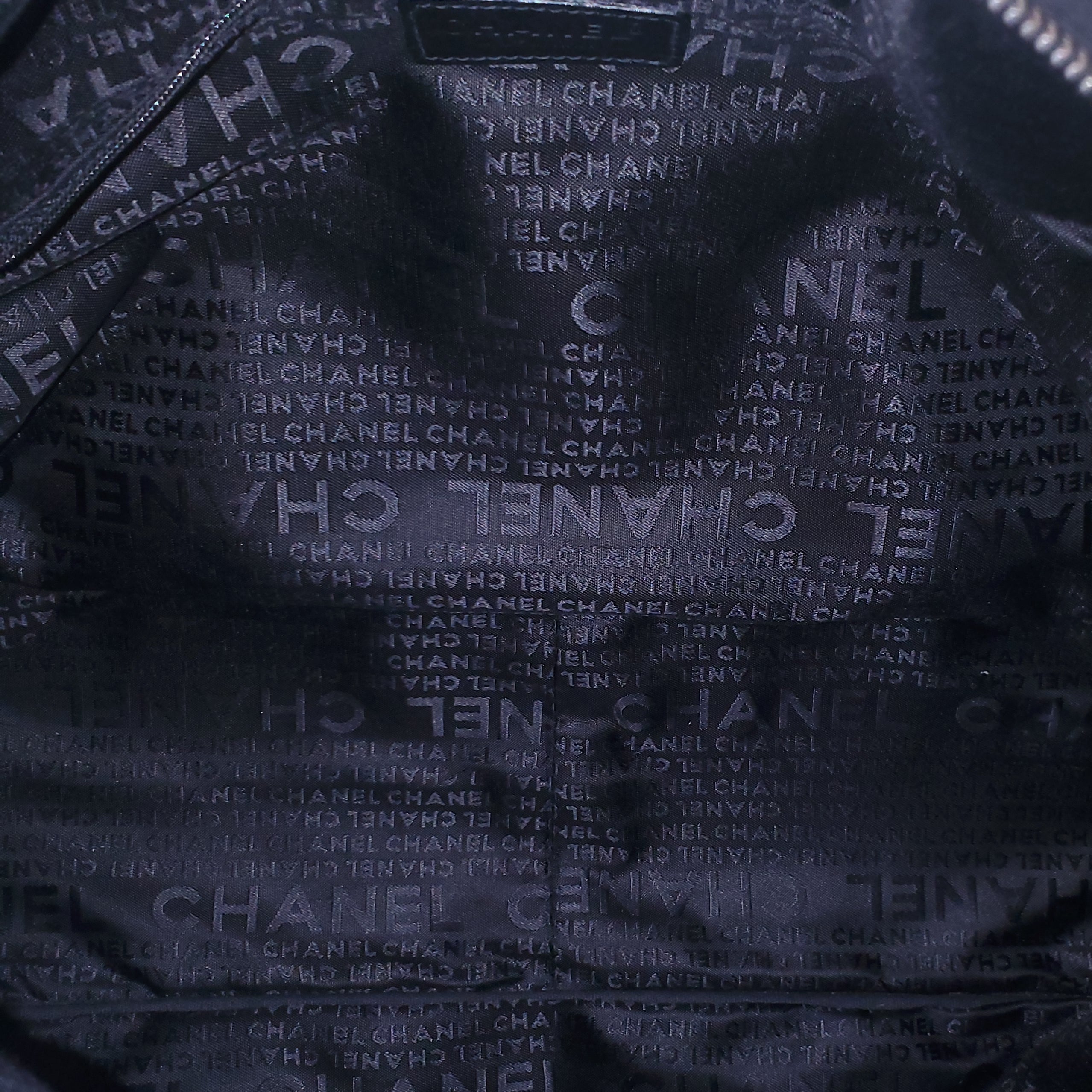 CHANEL BLACK NYLON QUILTED BOWLER BAG