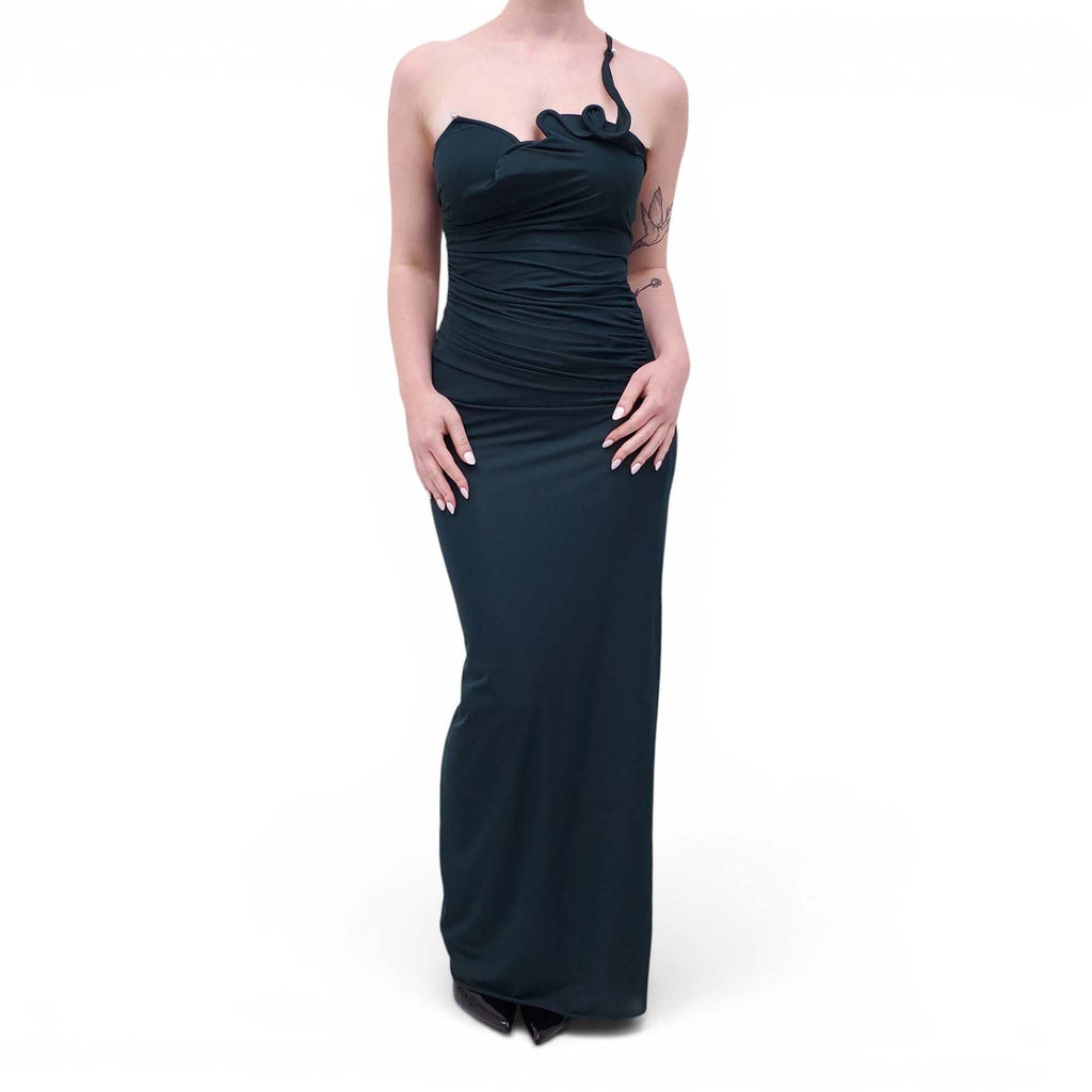 CHRISTOPHER ESBER TEAL GREEN GOWN - SIZE 6 (AU 10)