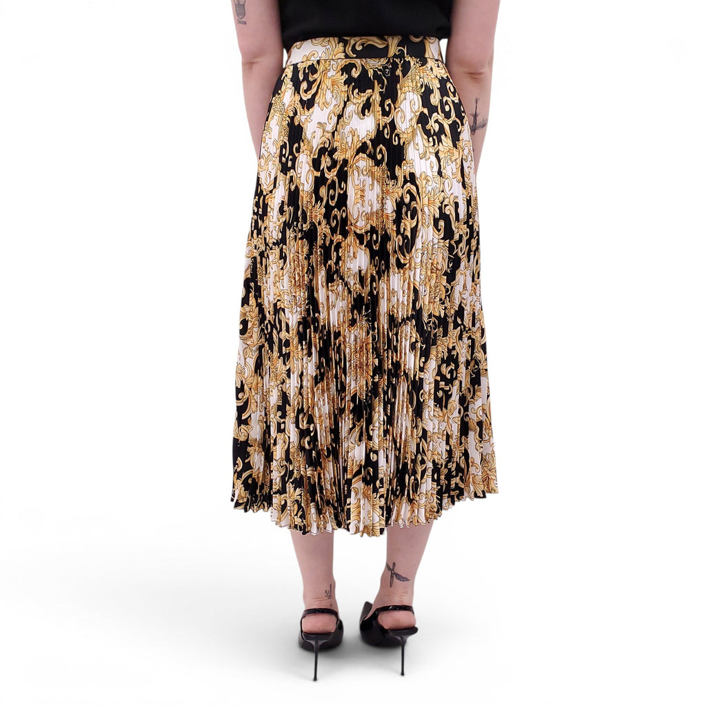 VERSACE RENAISSANCE PRINT PLEATED SKIRT - SIZE 44