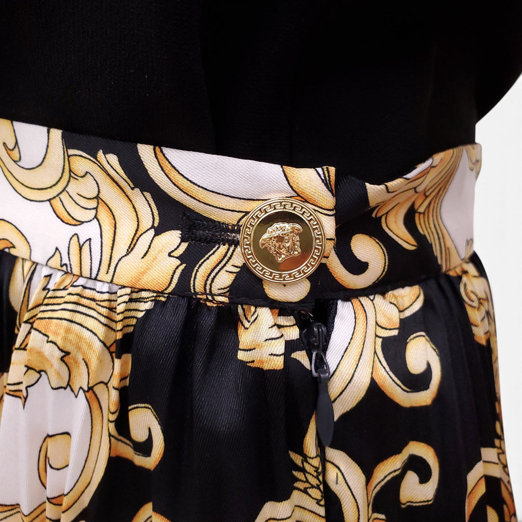 VERSACE RENAISSANCE PRINT PLEATED SKIRT - SIZE 44