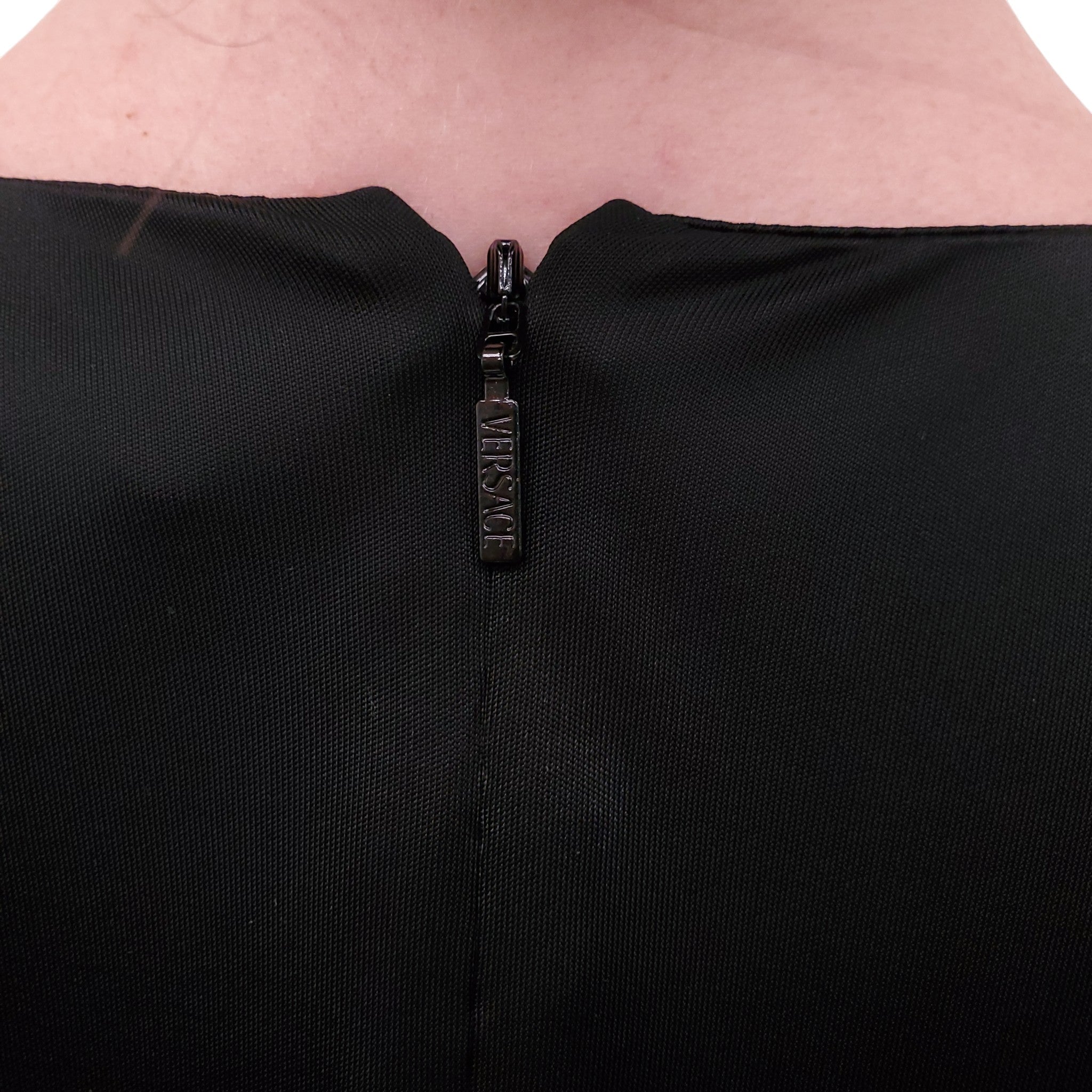 VERSACE x DUA LIPA BLACK KNOTTED BODYSUIT - SIZE 42