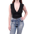VERSACE x DUA LIPA BLACK KNOTTED BODYSUIT - SIZE 42
