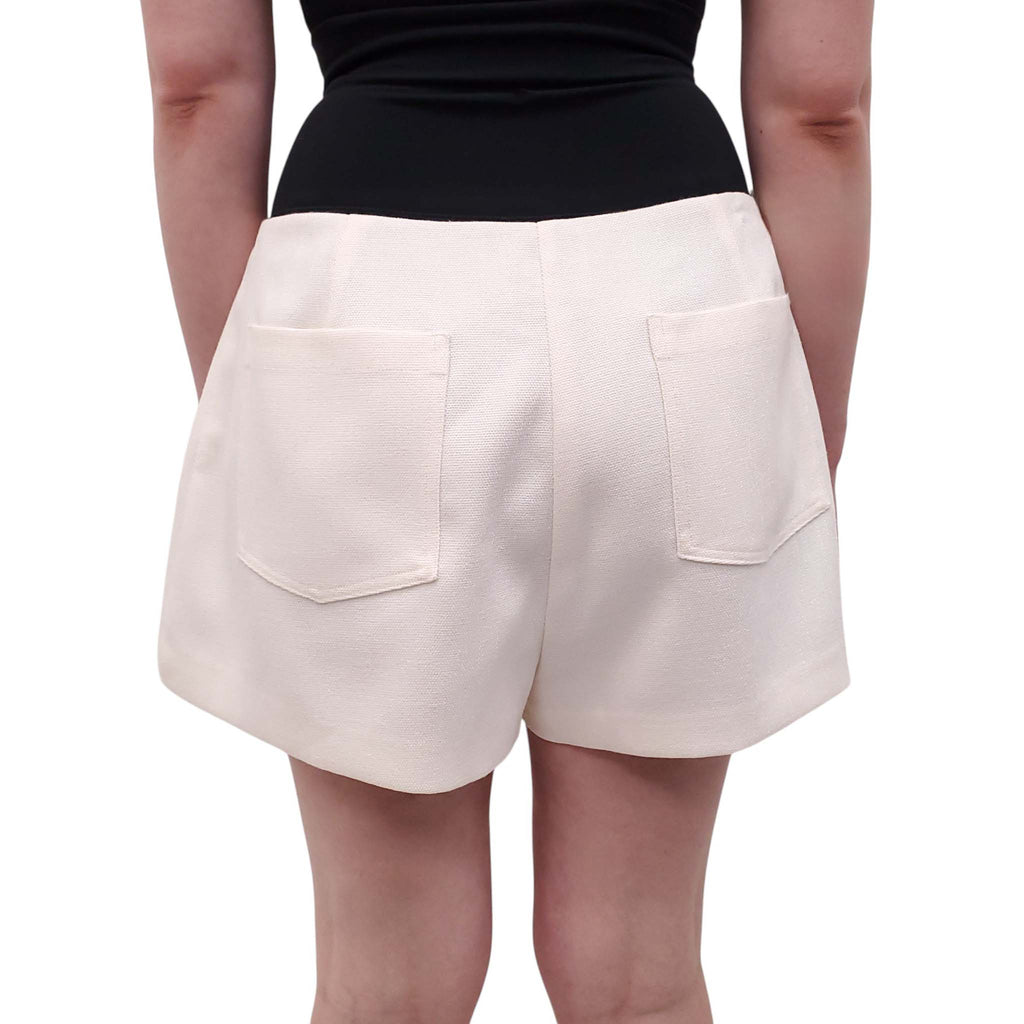 REFORMATION CREAM SHORTS - SIZE 10