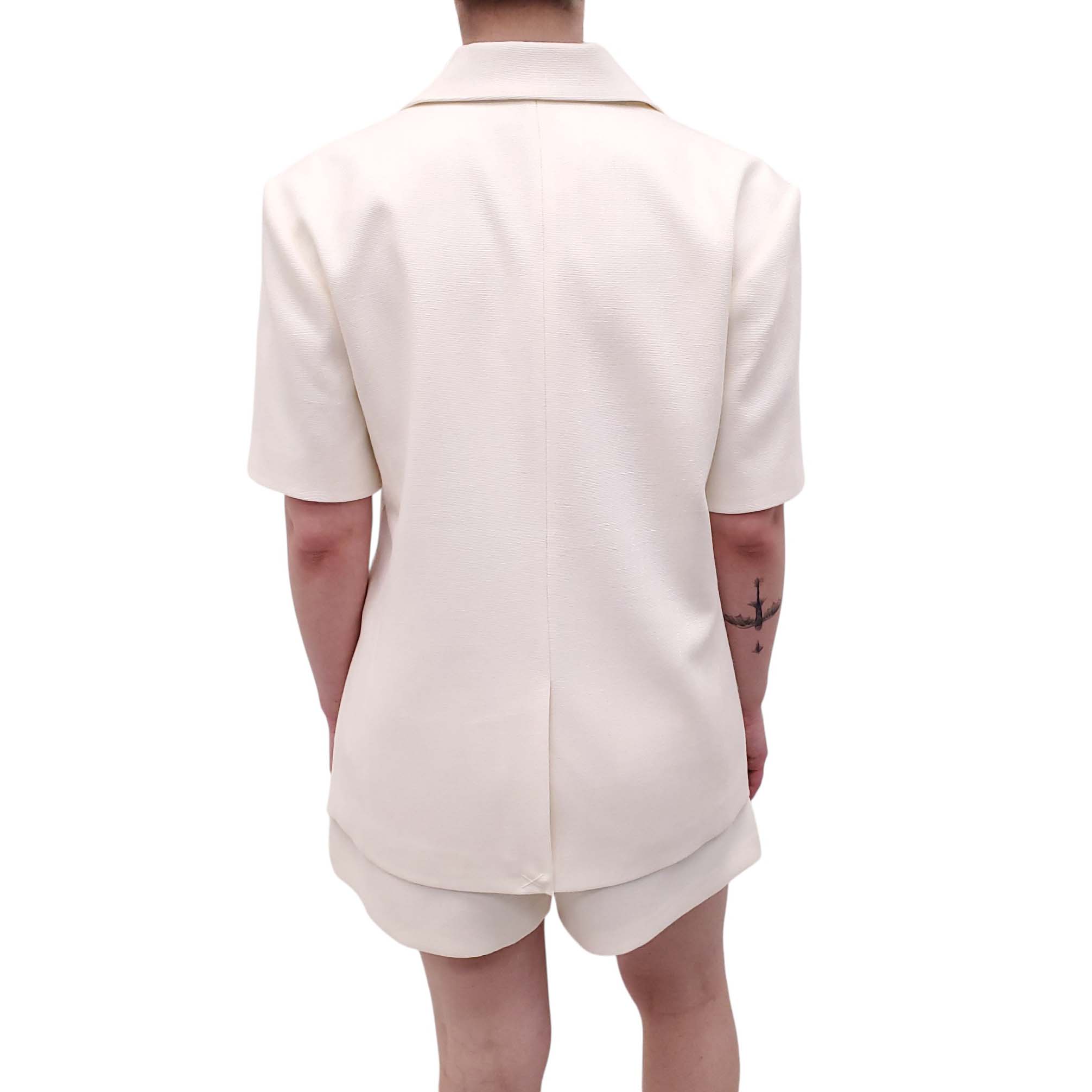 REFORMATION SHORT-SLEEVE CREAM BLAZER - SIZE M