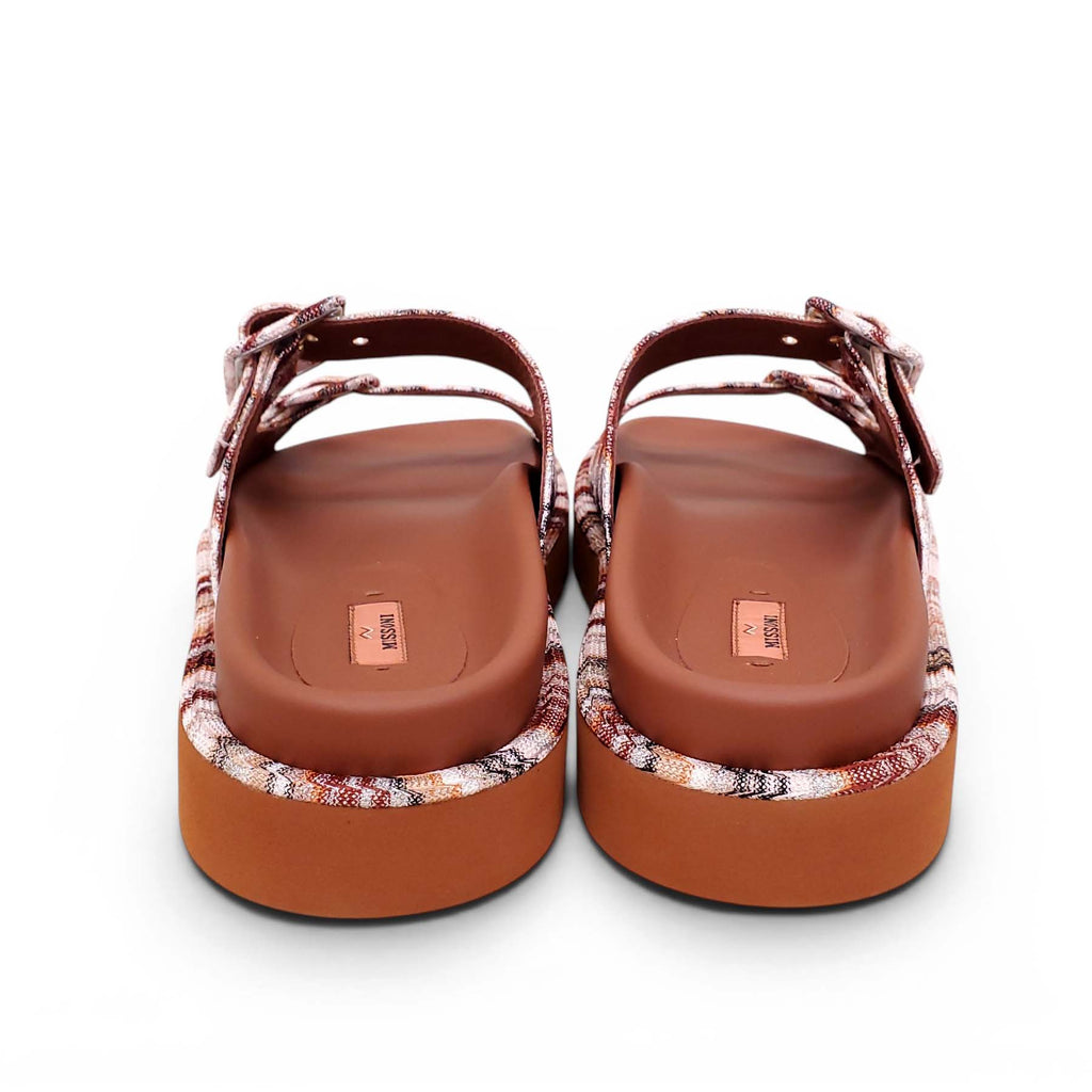 MISSONI BROWN AND CHEVRON PATTERNED SANDALS - SIZE 38
