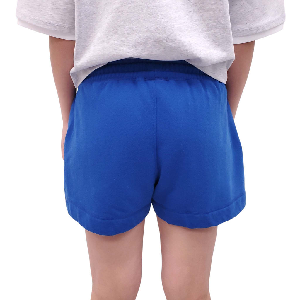 GANNI ROYAL BLUE LOGO GYM SHORTS - SIZE L