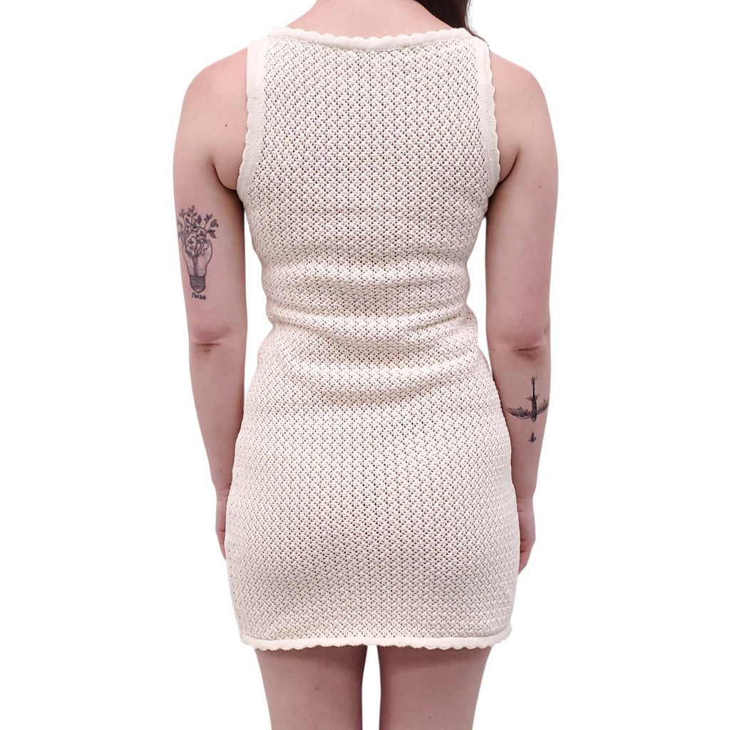 SOLID & STRIPED x SOFIA RICHIE CREAM CROCHET DRESS - SIZE S