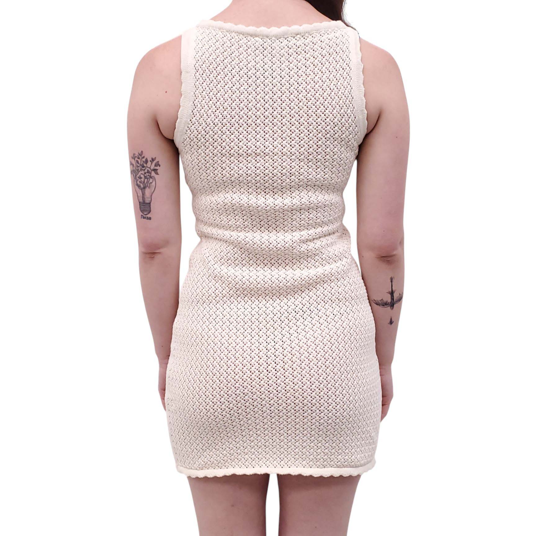 SOLID & STRIPED x SOFIA RICHIE CREAM CROCHET DRESS - SIZE S