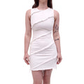 ALEXANDER WANG WHITE DENIM DRESS WITH FRAYED DETAIL - SIZE 0