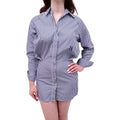 YAITTE BLUE STRIPED BUTTON-UP DRESS - SIZE S