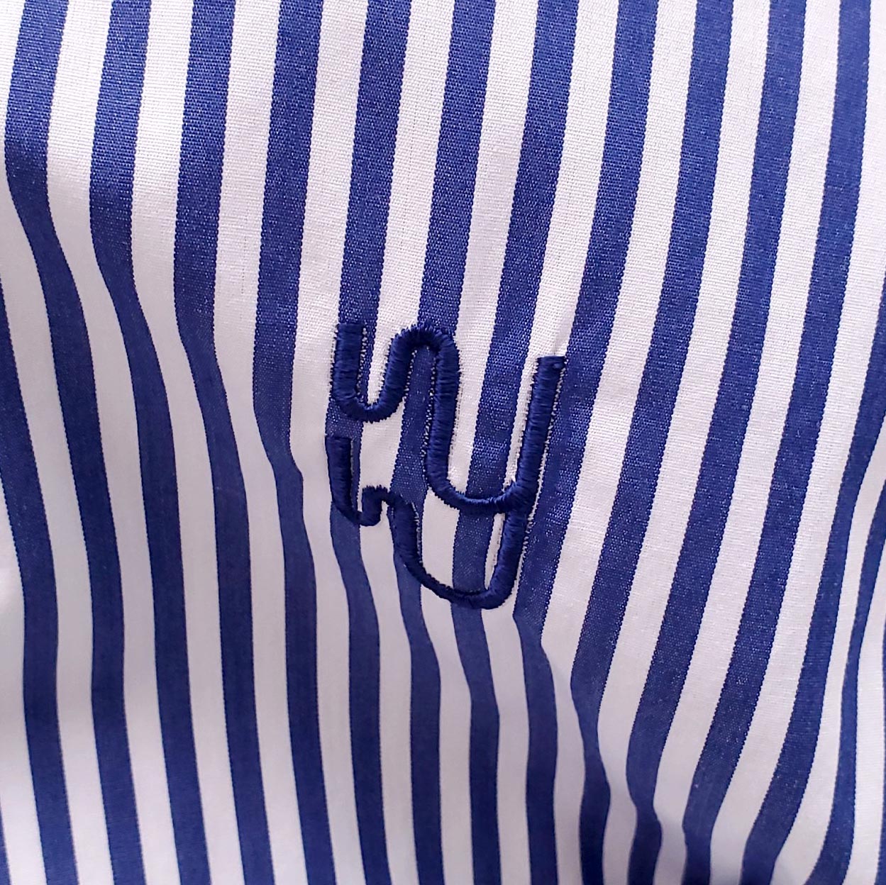 YAITTE BLUE STRIPED BUTTON-UP DRESS - SIZE S