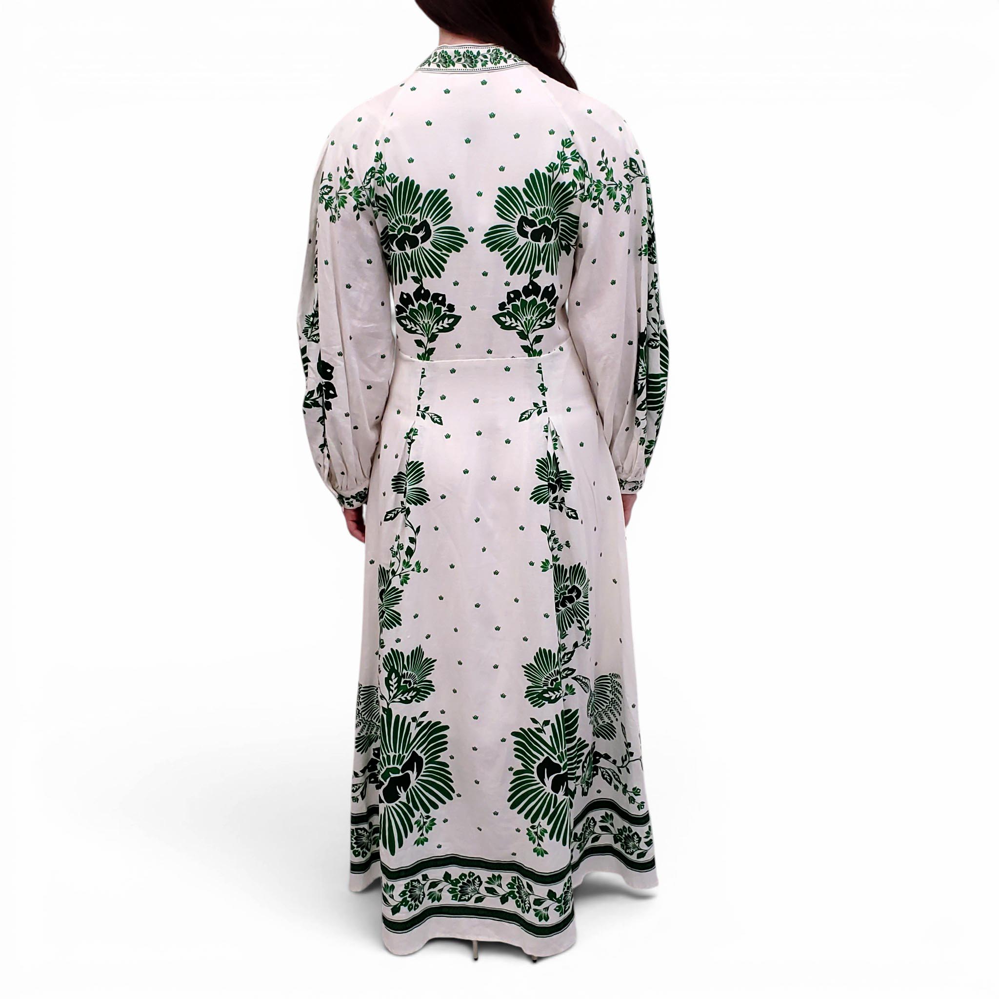 FARM RIO GREEN PATTERNED MAXI DRESS - SIZE M